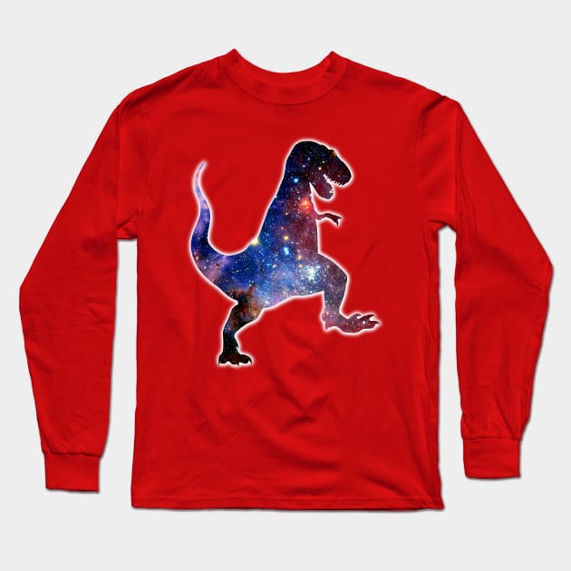 Space Tyrannosaurus Long Sleeve T-Shirt by Shrenk